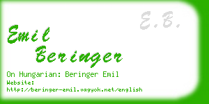 emil beringer business card